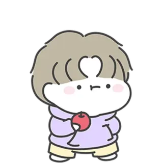 😐 Cartoon, Niedlich, Kawaii, Apfel, Sticker, Figur telegram sticker