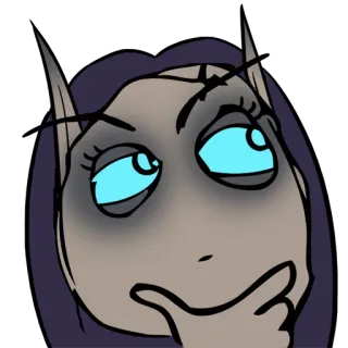 🤔 Elfo, Desenho animado, Pensando, Ponderando, Fantasia, Personagem telegram sticker
