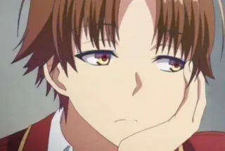 😒 Ayanokouji Kiyotaka Classroom of the Elite аниме, школа, скучно, Киётака telegram sticker