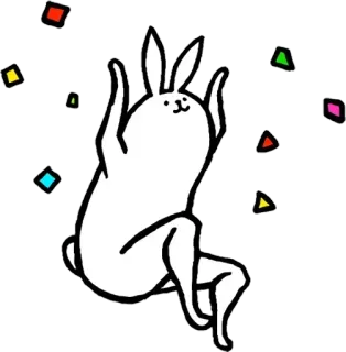 🐰 conejo, pegatina, lindo, confeti, animal, dibujo animado telegram sticker