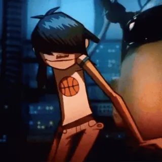 💃 Noodle dibujos animados, personaje, Gorillaz, Noodle, música, banda telegram sticker