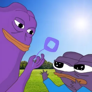 🌟 pepe, viola, meme, cartone animato, rana telegram sticker
