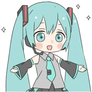 🤩 Hatsune Miku Anime, Vocaloid, Süß, Manga, Kawaii, Japanisch, Digital Idol telegram sticker