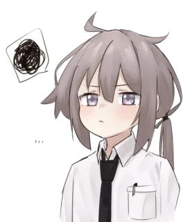 😵‍💫 anime, student, school uniform, bored, illustration telegram sticker