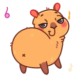 💃 capybara, animal, cartoon, cute, funny, mammal telegram sticker