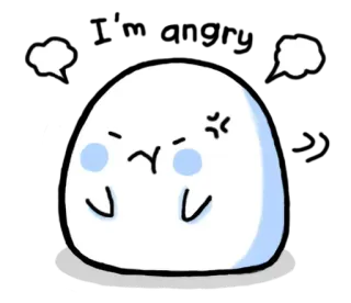 ⛄ 화난, 짜증, 만화, 귀여운, 물방울, 불행한, 미친, 좌절 whatsapp sticker