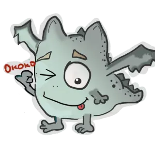 👌 OKOKO モンスター, ステッカー, 漫画, キャラクター, かわいい, Okoko telegram sticker