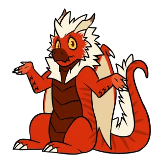 😕 มังกร, การ์ตูน, ยักไหล่, มังกรแดง, ตัวละคร telegram sticker