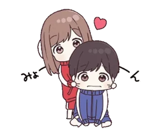🙃 みょーん Мультфильм, Милый, Каваий, Пара, Любовь, Японский telegram sticker