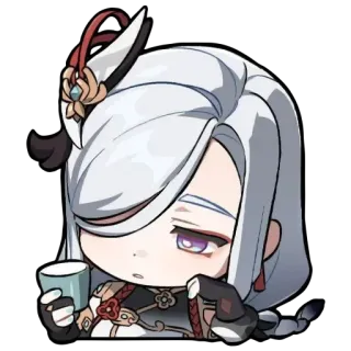 😔 Shenhe Genshin Impact Anime, Jeu vidéo, Personnage, Chibi, Genshin Impact, Shenhe, Mignon whatsapp sticker