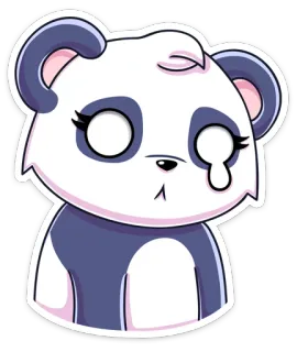😳 Panda, Lucu, Kawaii, Binatang, Kartun, Stiker whatsapp sticker