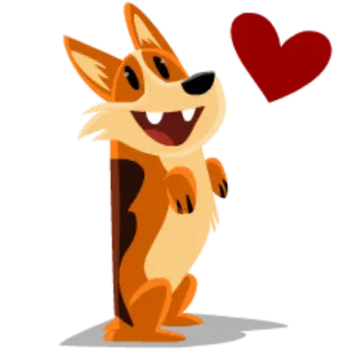 ❤ corgi, perro, corazón, animal, amor, lindo telegram sticker