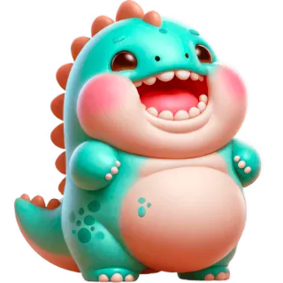 😹 ไดโนเสาร์, การ์ตูน, น่ารัก, สัตว์, สัตว์เลื้อยคลาน, ภาพประกอบ whatsapp sticker