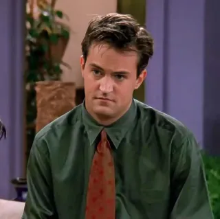 😐 Chandler Bing Friends Chandler, Friends, Série TV, Matthew Perry, Sitcom, Années 90 whatsapp sticker