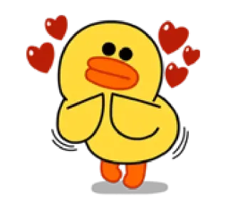 😍 anatra, cartone animato, cuore, amore, carino, adorabile telegram sticker