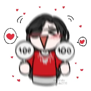 😍 By Durako @Durako2110 schattig, hartjes, anime, fanart, liefde, viering telegram sticker