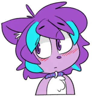 😯 การ์ตูน, ตัวละคร, แมว, สีม่วง, สีน้ำเงิน, น่ารัก telegram sticker