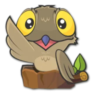 👋 coruja, desenho animado, pássaro, animal, adesivo, fofo whatsapp sticker