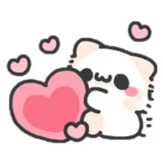 ❤ かわいい, ハート, 愛, 愛らしい, 猫, 動物, 漫画 telegram sticker