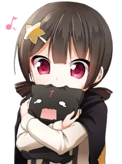 😃 anime girl, cute, cartoon, hug, star, kawaii telegram sticker