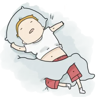 😴 tidur, mimpi, tempat tidur, orang, anak, istirahat, kartun telegram sticker