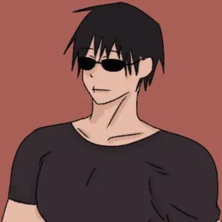 😎 Anime, Personaje, Gafas de sol, Hombre, Genial telegram sticker