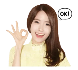 👌 OK! ok, gesto, mulher, asiática, sorriso, positivo whatsapp sticker