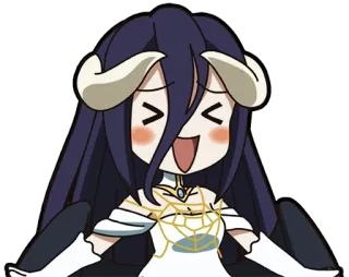 😆 Albedo Overlord anime, sticker, albedo, chibi, overlord, demon, fantasy telegram sticker