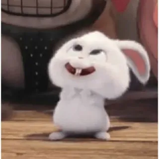 🐰 Snowball The Secret Life of Pets bunny, rabbit, white, fluffy, cute, animated, pet telegram sticker