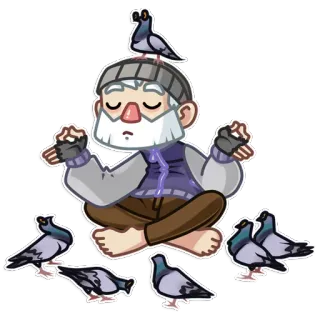 😌 meditação, pombos, pacífico, calmo, natureza, pássaros telegram sticker