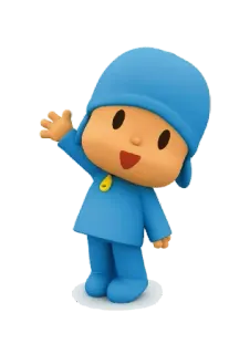 🕳 Pocoyo desenho animado, criança, azul, onda, amigável telegram sticker