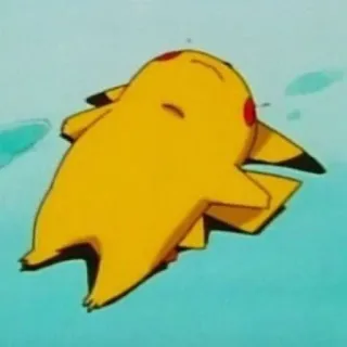 ⚡️ Pikachu Pokemon pokemon, pikachu, animale, cartoni animati, giallo, sdraiato telegram sticker