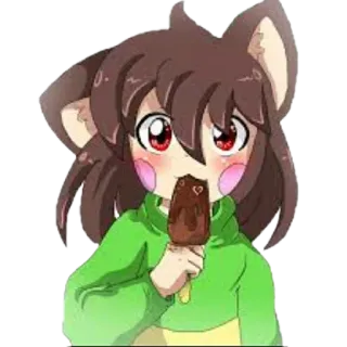 🍦 anime, girl, ice cream, cute, kawaii telegram sticker