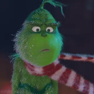 🙁 The Grinch กริ๊นช์, คริสต์มาส, ดร.ซูสส์, การ์ตูน, วันหยุด, เทศกาล whatsapp sticker