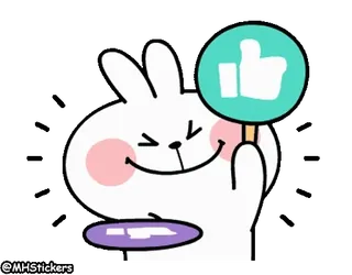 👍 @MHStickers joinha, coelho, adesivo, curtida, desenho animado whatsapp sticker