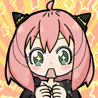 🤩 Anya Forger Spy x Family Anime, Dessin animé, Spy x Family, Anya Forger, mignon, cheveux roses telegram sticker