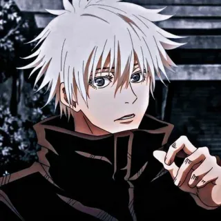🖤 Satoru Gojo Jujutsu Kaisen anime, manga, gojo satoru, jujutsu kaisen, white hair, anime character telegram sticker