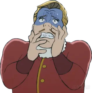 😨 effrayé, apeuré, dessin animé, anxieux, craintif, inquiet telegram sticker