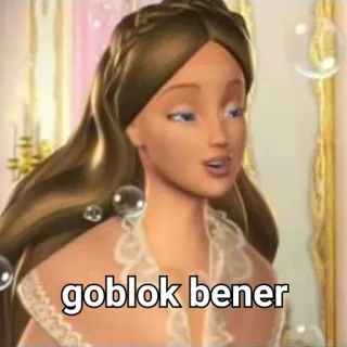 🤮 goblok bener Barbie, kartun, putri, animasi whatsapp sticker