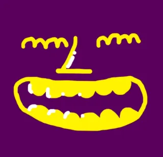 🌽 face, cartoon, drawing, purple, yellow telegram sticker