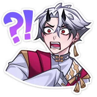 🤨 anime, manga, surprised, question mark, exclamation mark, shocked, demon telegram sticker