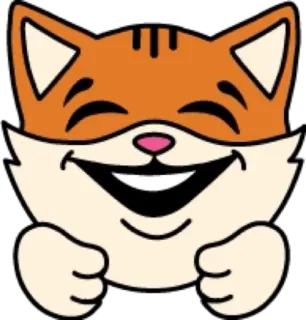 😁 chat, animal, autocollant, dessin animé, chat orange, mignon telegram sticker