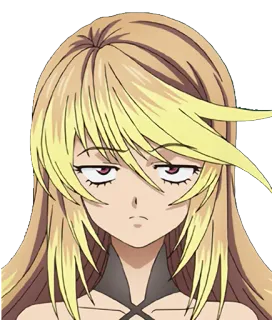 😒 anime, donna, ragazza, espressione, annoia, personaggio, capelli biondi whatsapp sticker
