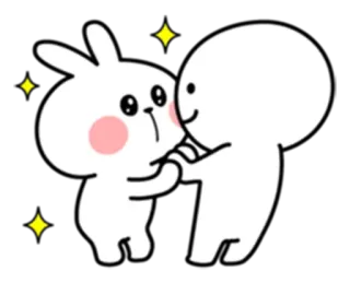 🤩 kelinci, kartun, imut, peluk, berkilau telegram sticker