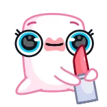 💄 cute, sticker, pink, cartoon, lipstick, makeup telegram sticker