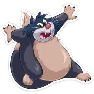 😬 chat, dessin animé, autocollant, animal telegram sticker