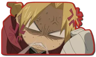 😡 Edward Elric Fullmetal Alchemist อนิเมะ, โกรธ, หงุดหงิด, ตัวละคร, การ์ตูน, สีหน้า telegram sticker