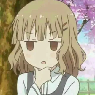 🧐 Anime, Ragazza, Pensierosa, Carina, Cartone animato, Manga telegram sticker