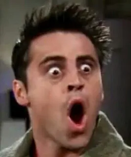 😱 Joey Tribbiani Friends funny, shocked, tv show, comedy, joey, friends telegram sticker