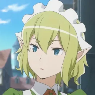 ☘️ anime, elf, maid, cartoon, character, woman telegram sticker